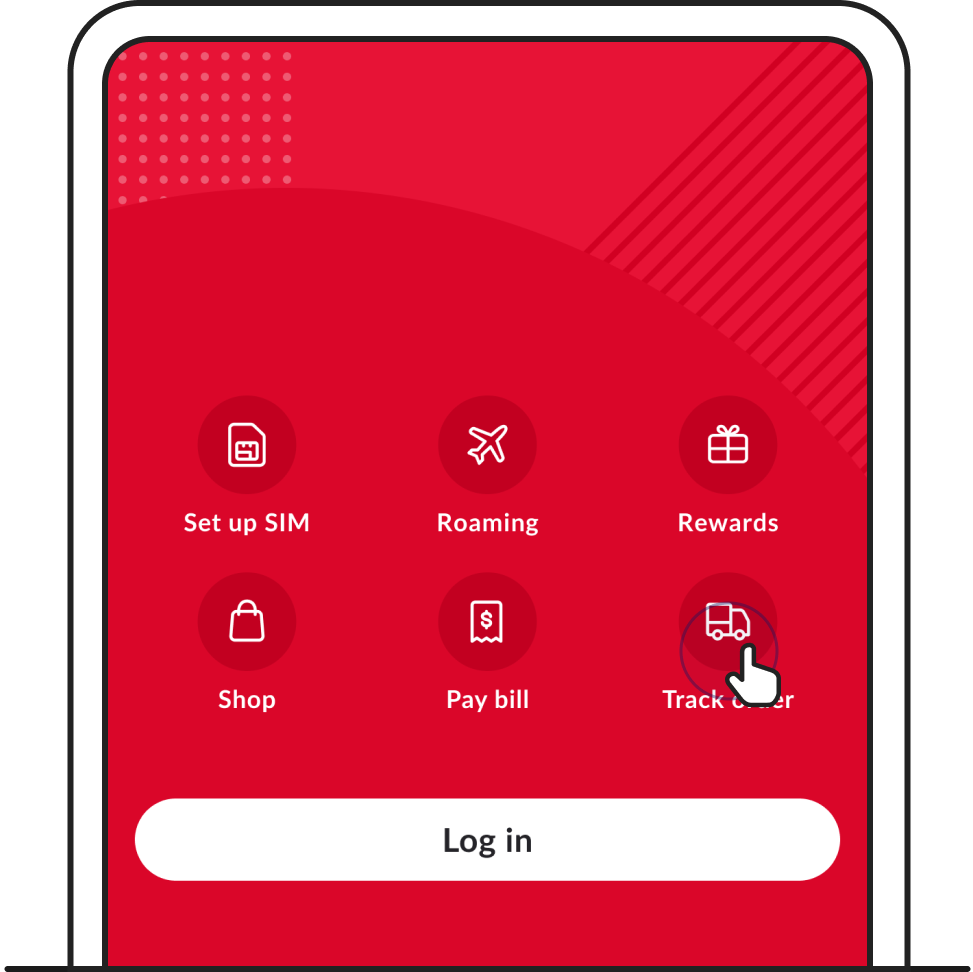 Screenshot of 'Track My Order' under 'More' tab in My Singtel app