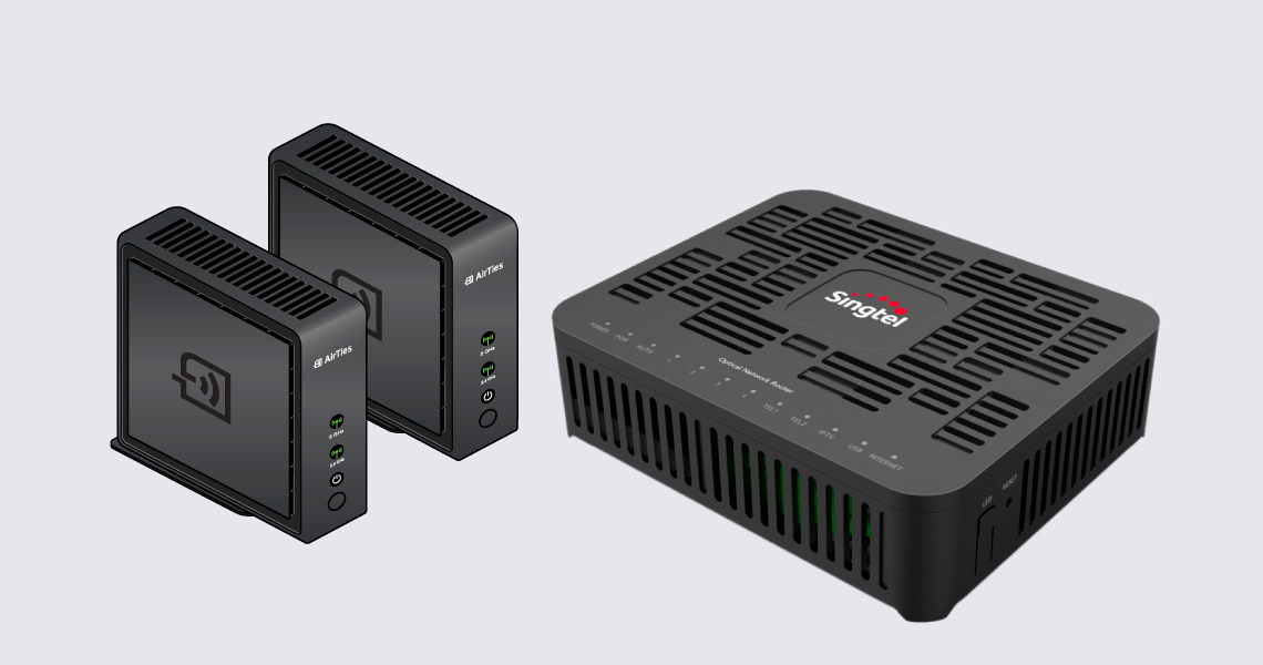 Installation guide for Optical Network Router and WiFi Mesh or Wireless Booster (Package B) - Singtel