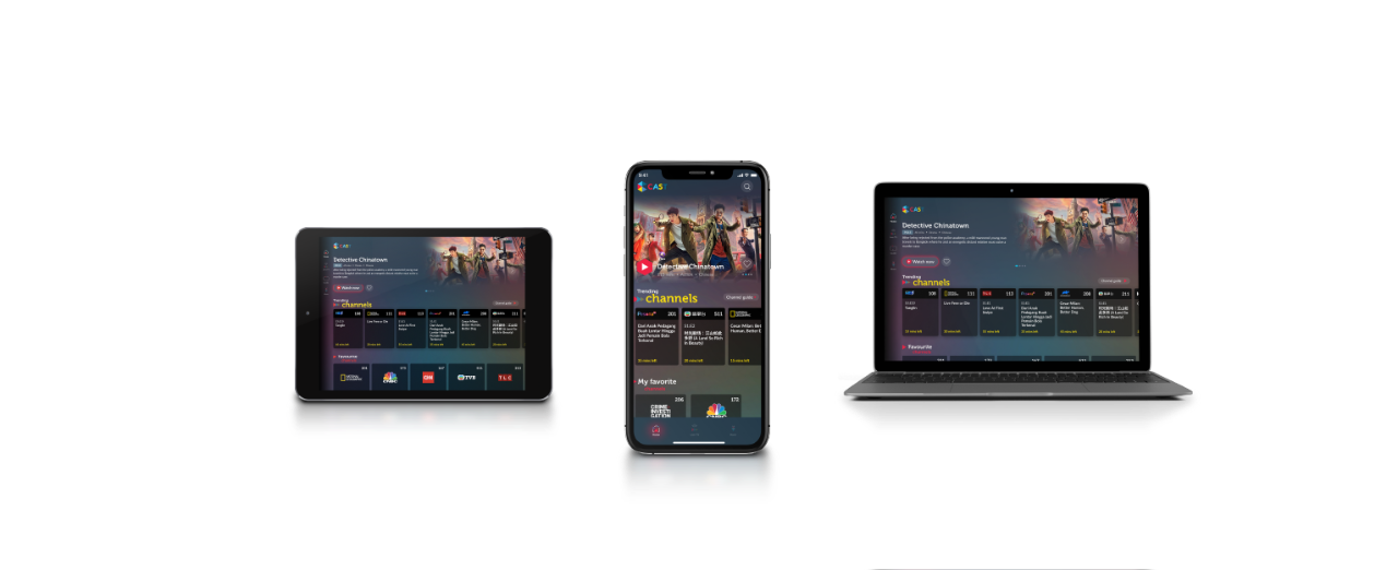 Singtel TV GO app featured in 3 different platforms